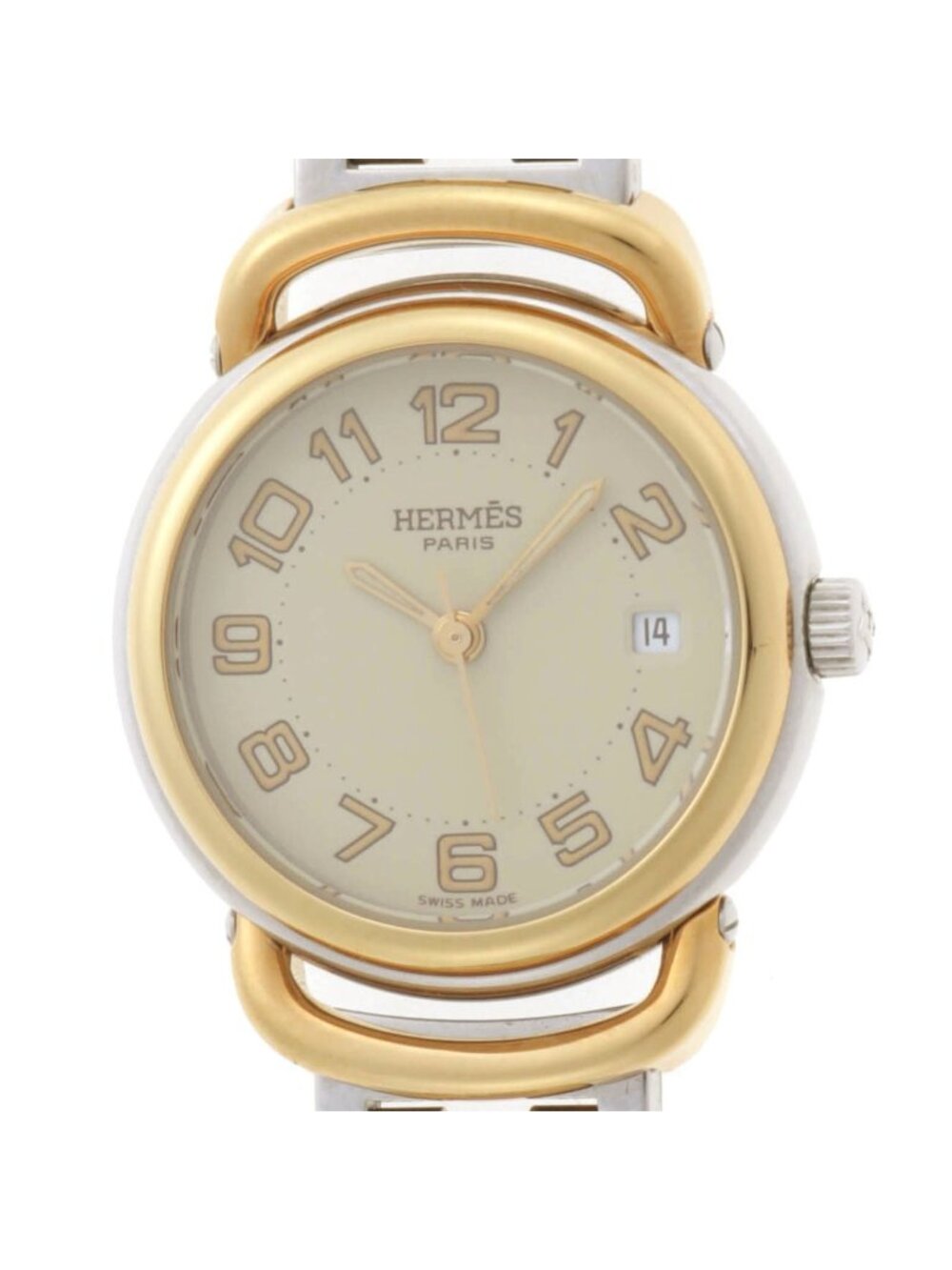 Hermes Pullman Watch Stainless Steel Ivory